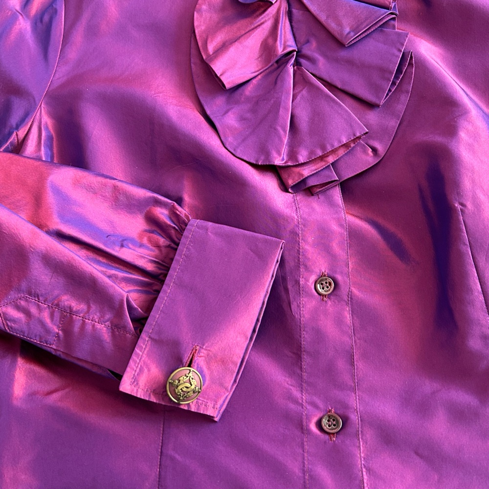 ETRO IRIDESCENT SILK BLOUSE - Picture 3 of 5
